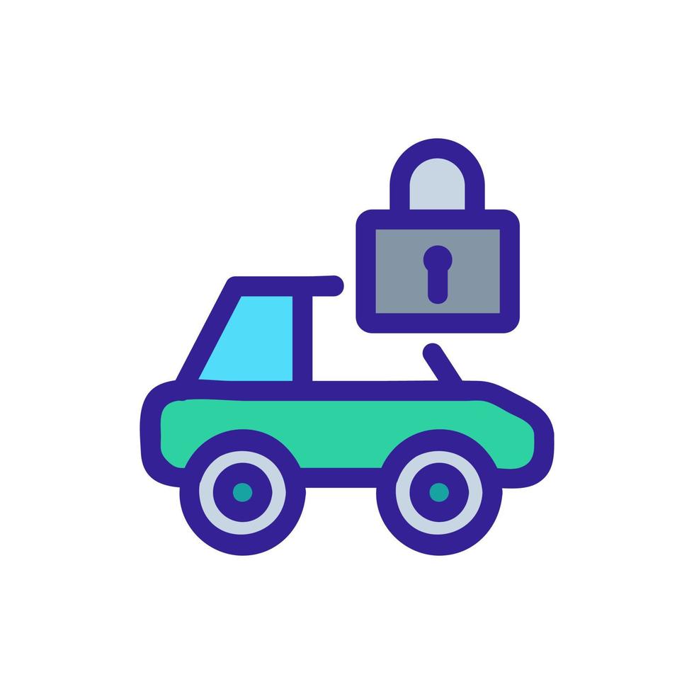 Car lock icon vector. Isolated contour symbol illustration vector