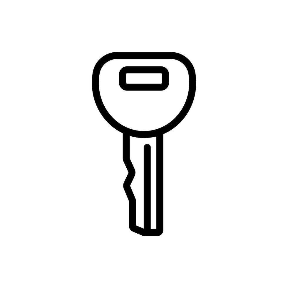 plain metal key icon vector outline illustration