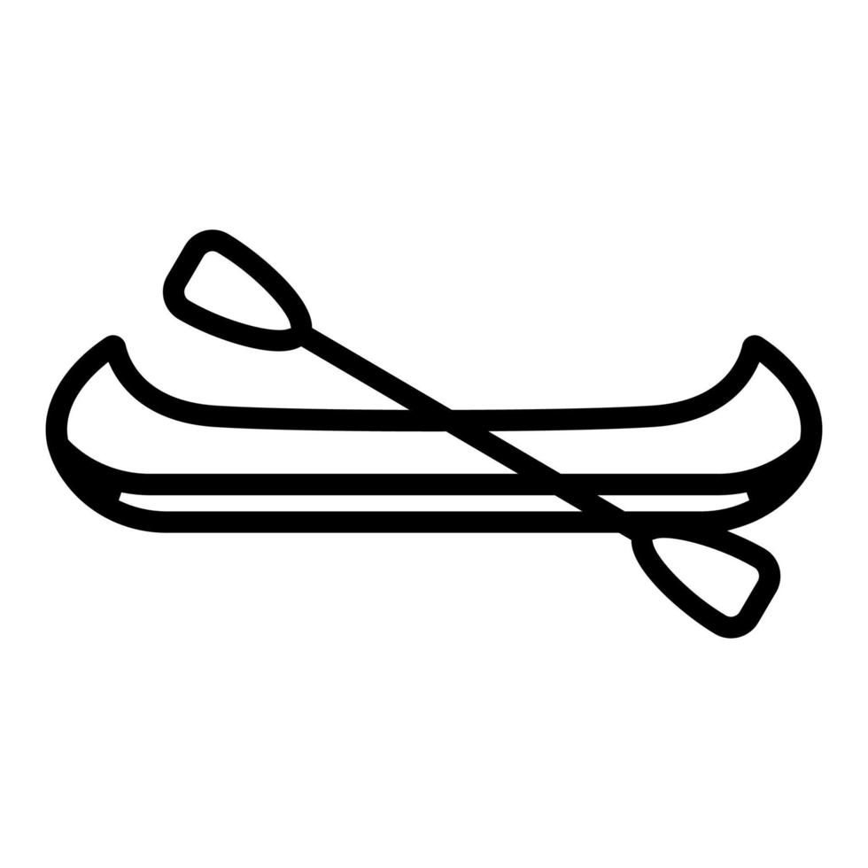 boat with paddles icon vector. Isolated contour symbol illustration vector