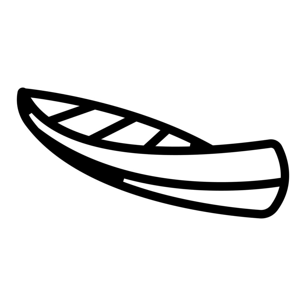 Wooden kayak icon vector. Isolated contour symbol illustration vector