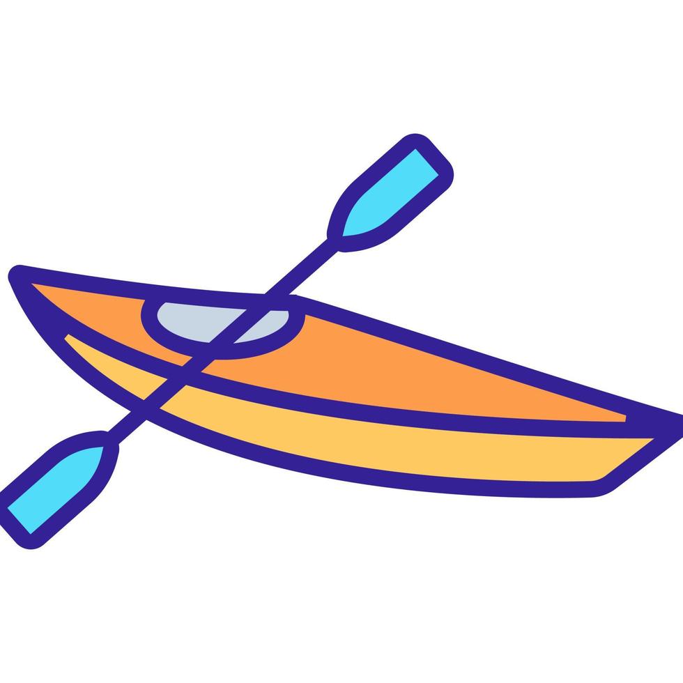 canoe on the river icon vector. Isolated contour symbol illustration vector