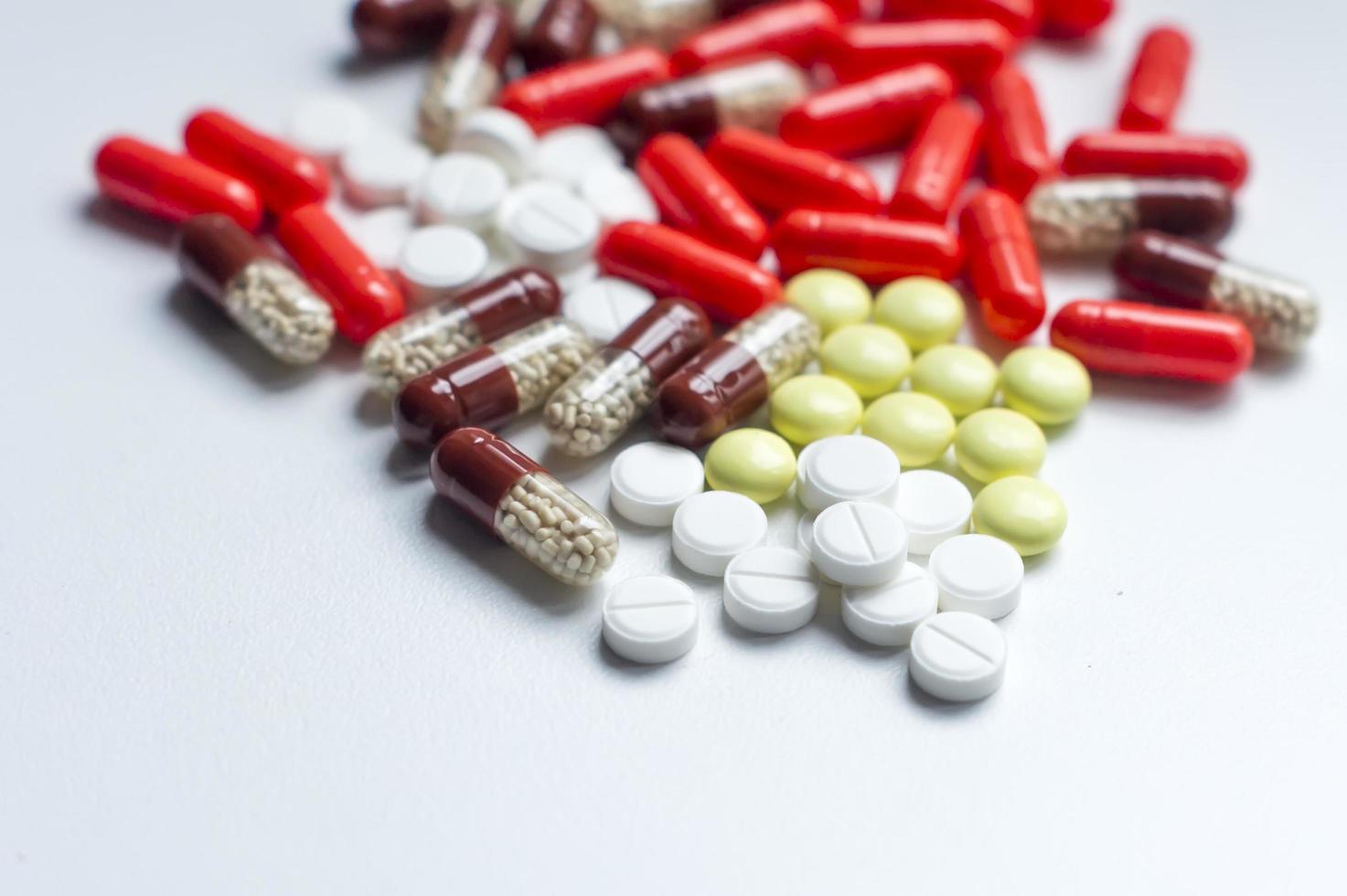Medicine pills close up photo
