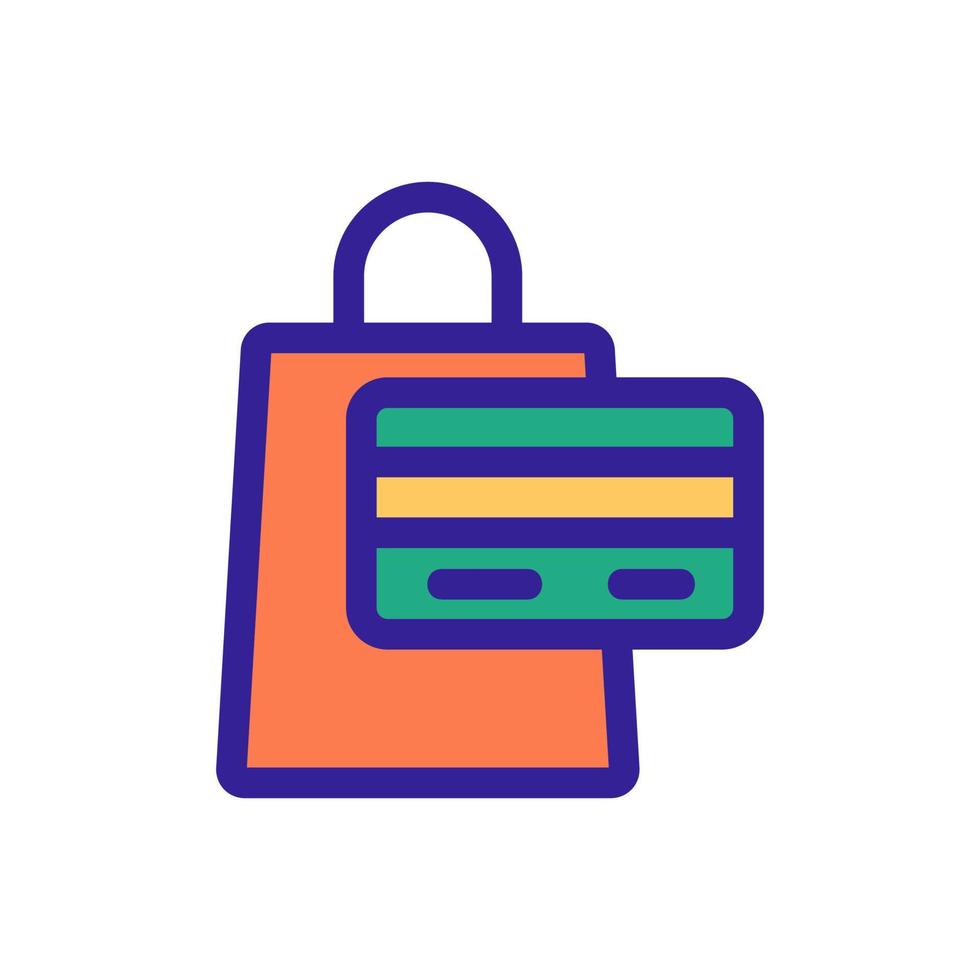 shopping and card icon vector. Isolated contour symbol illustration vector