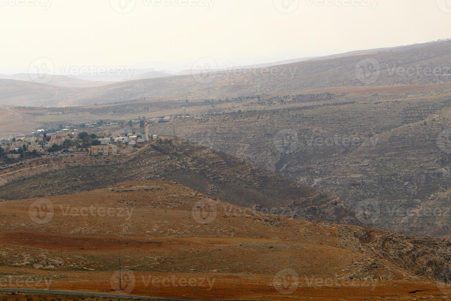 The Judean Desert in the Middle East in Israel. Since ancient times, this place has served as a refuge for hermits and rebels. photo