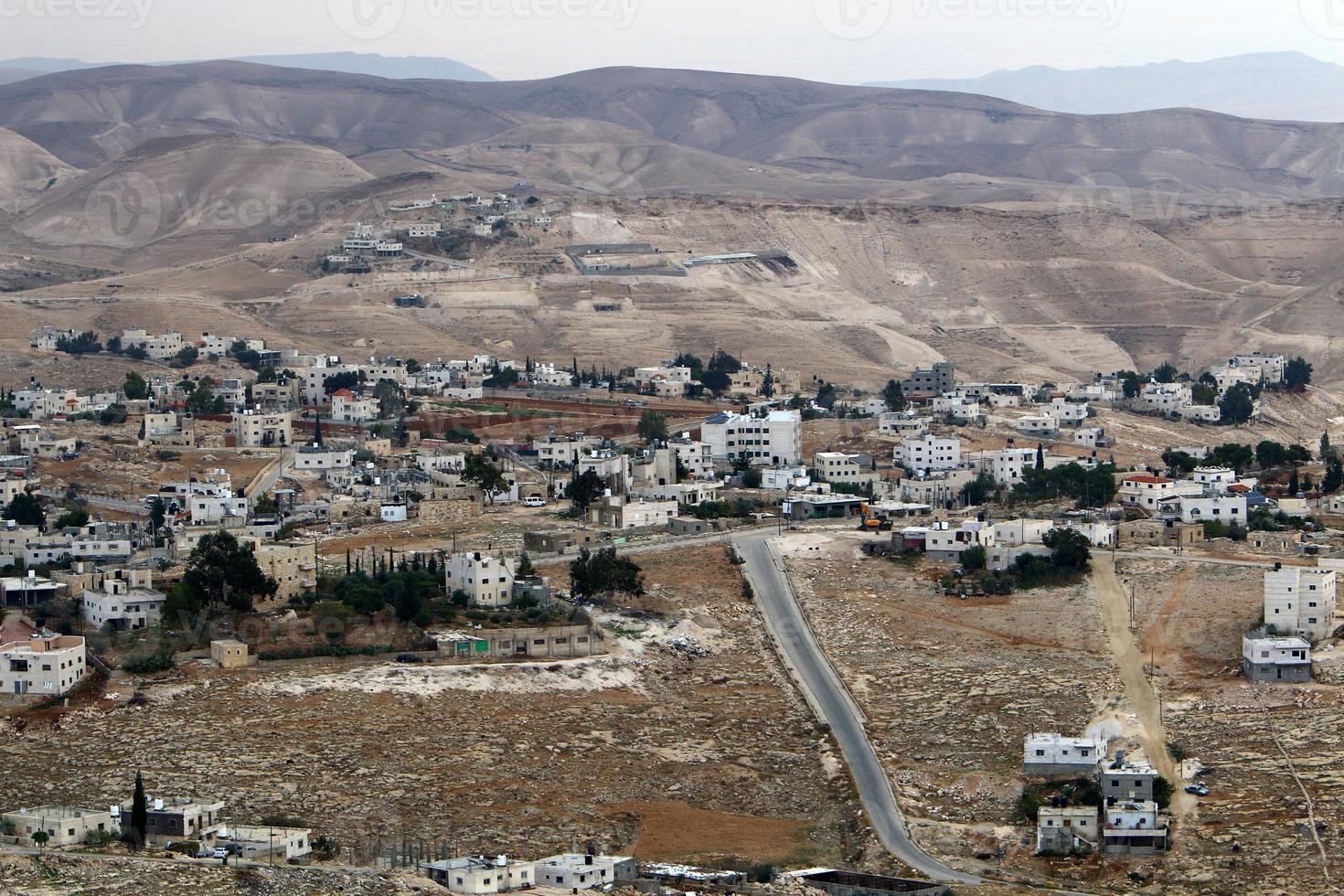 The Judean Desert in the Middle East in Israel. Since ancient times, this place has served as a refuge for hermits and rebels. photo