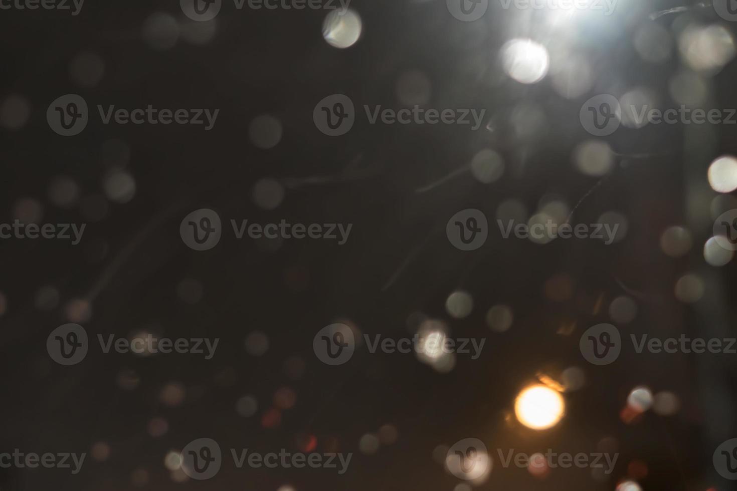 defocused lights through wet car window photo