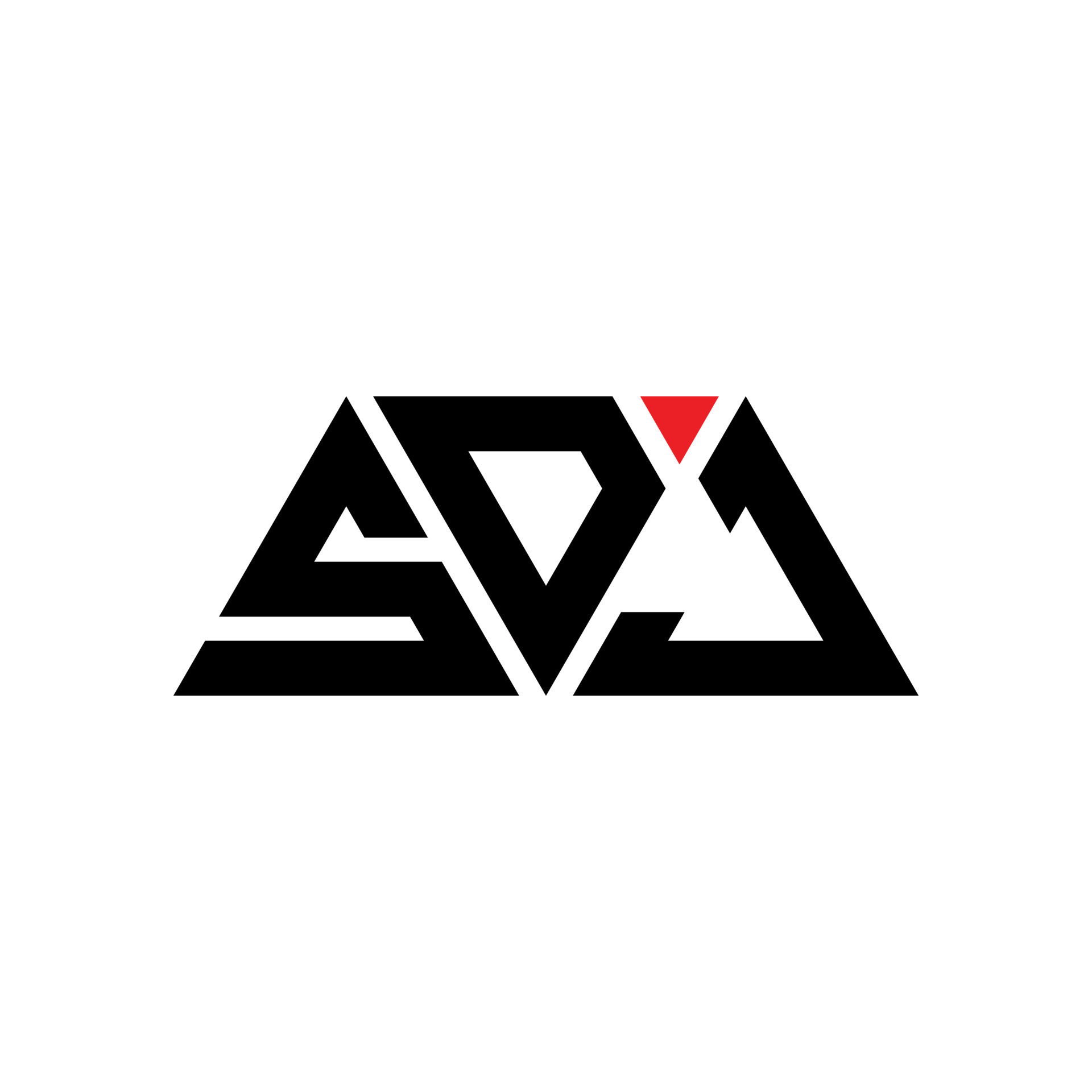 SDJ triangle letter logo design with triangle shape. SDJ triangle logo