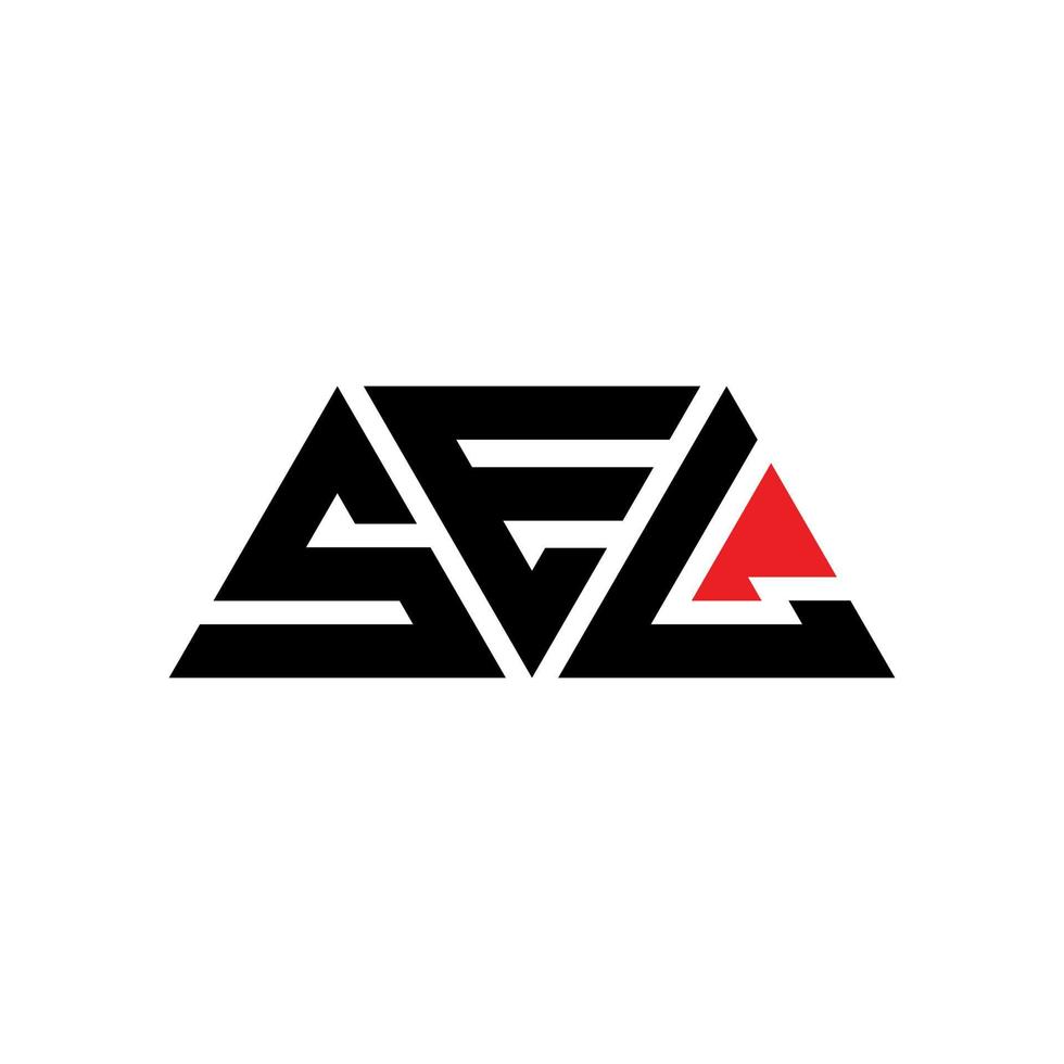 SEL triangle letter logo design with triangle shape. SEL triangle logo design monogram. SEL triangle vector logo template with red color. SEL triangular logo Simple, Elegant, and Luxurious Logo. SEL
