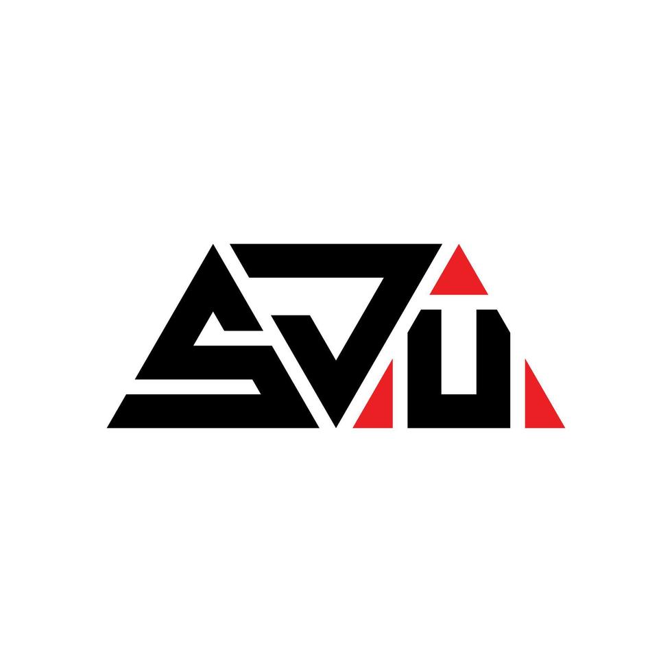 diseño de logotipo de letra de triángulo sju con forma de triángulo. monograma de diseño del logotipo del triángulo sju. plantilla de logotipo de vector de triángulo sju con color rojo. logotipo triangular sju logotipo simple, elegante y lujoso. sju