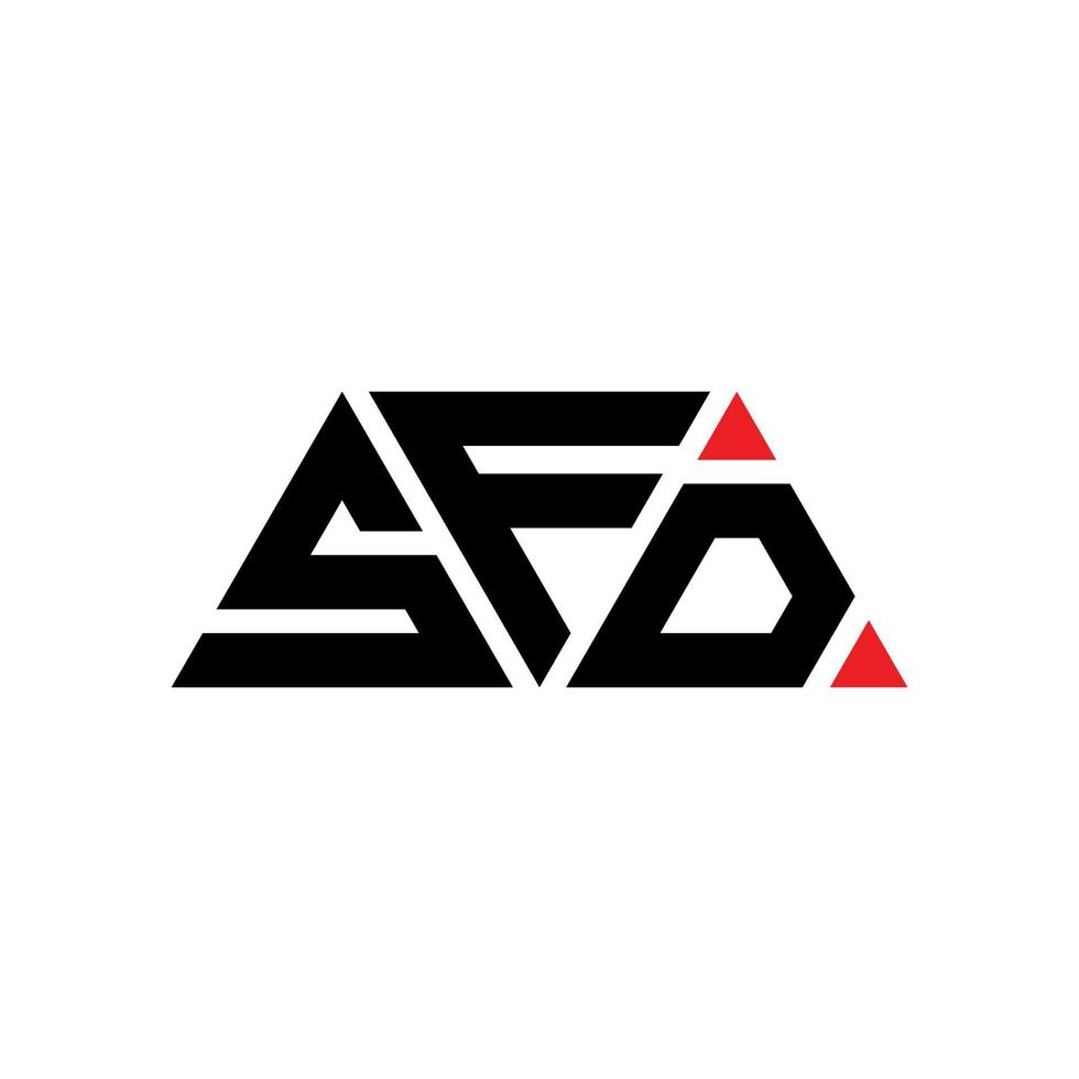 SFD triangle letter logo design with triangle shape. SFD triangle logo design monogram. SFD triangle vector logo template with red color. SFD triangular logo Simple, Elegant, and Luxurious Logo. SFD