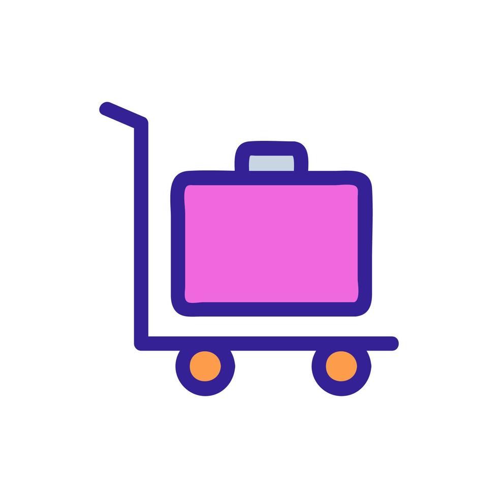 Luggage trolley icon vector. Isolated contour symbol illustration vector