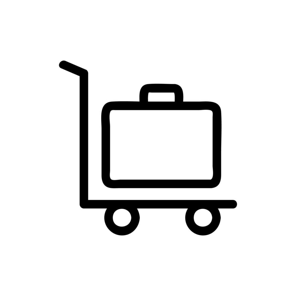 Luggage trolley icon vector. Isolated contour symbol illustration vector