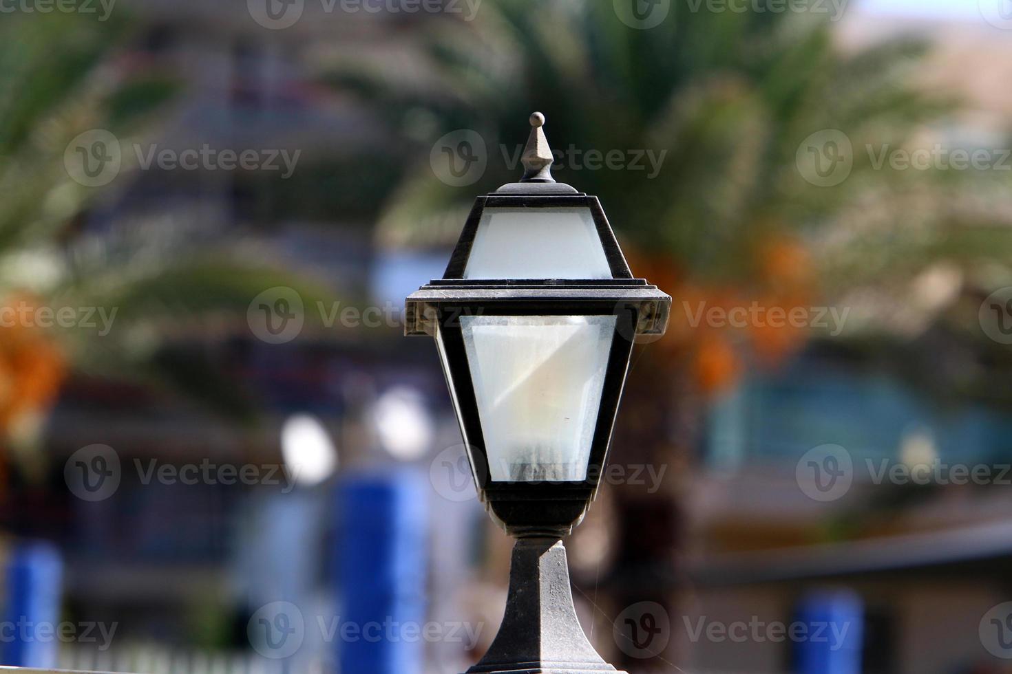 Street lighting lamp at night. photo