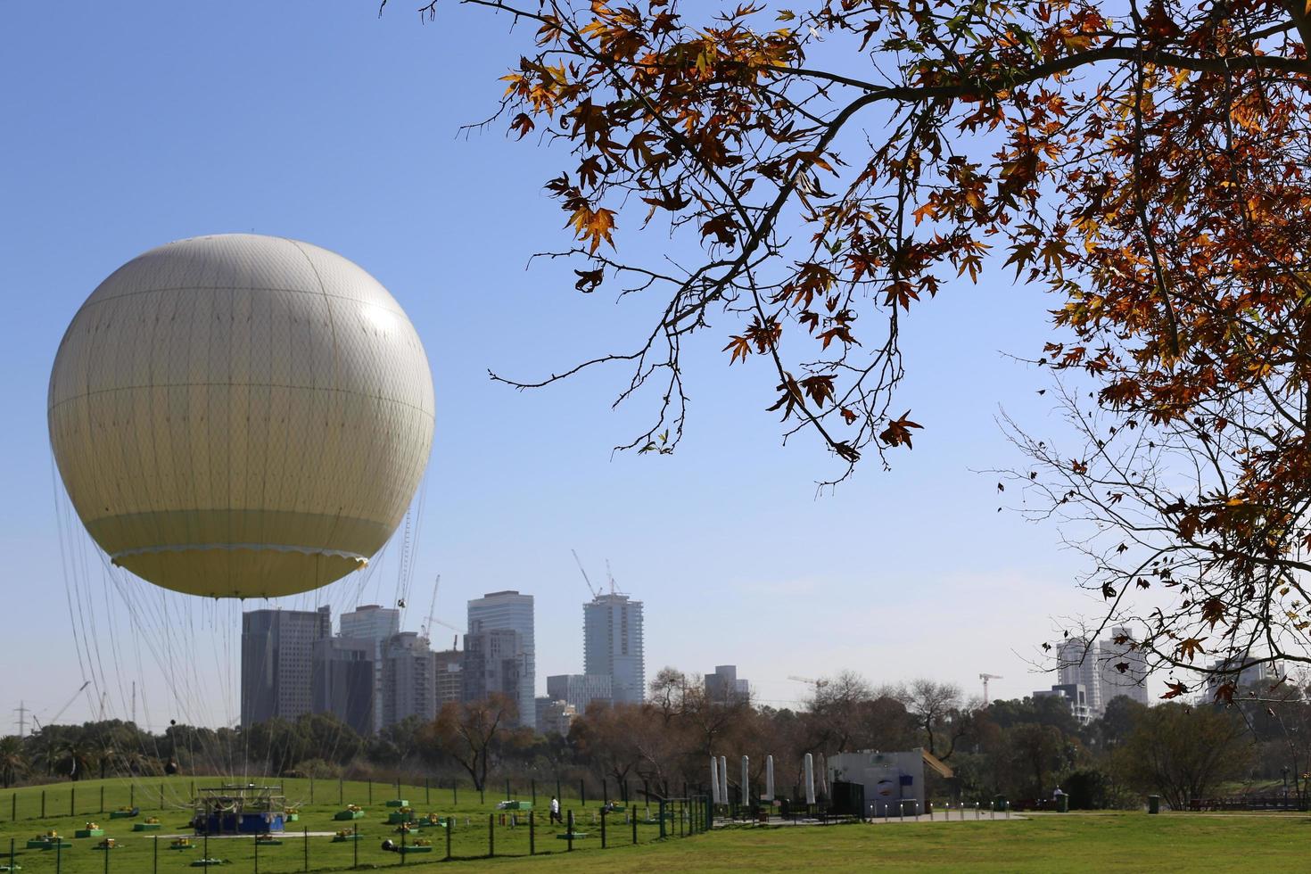 January 23, 2019 . Tel Aviv, Israel. A balloon for lifting into the sky and viewing around the lying area. photo