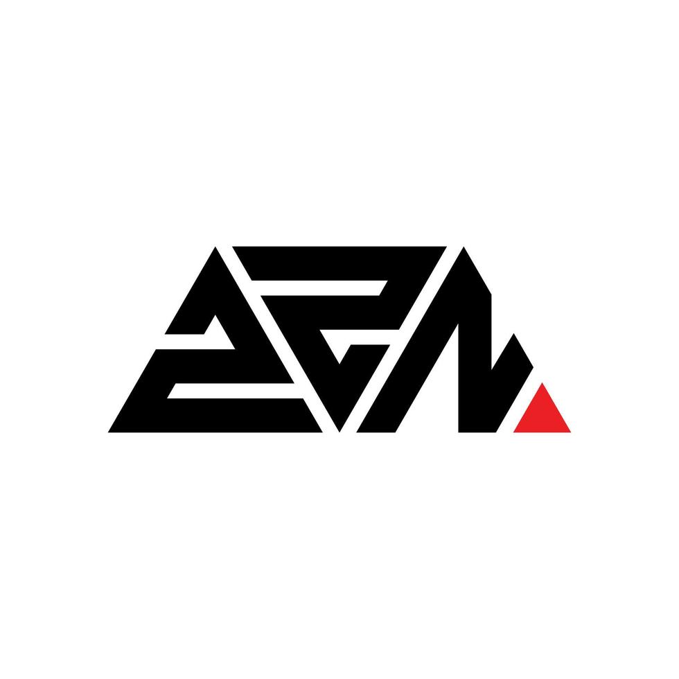 ZZN triangle letter logo design with triangle shape. ZZN triangle logo design monogram. ZZN triangle vector logo template with red color. ZZN triangular logo Simple, Elegant, and Luxurious Logo. ZZN