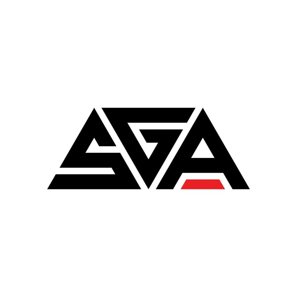 SGA triangle letter logo design with triangle shape. SGA triangle logo design monogram. SGA triangle vector logo template with red color. SGA triangular logo Simple, Elegant, and Luxurious Logo. SGA