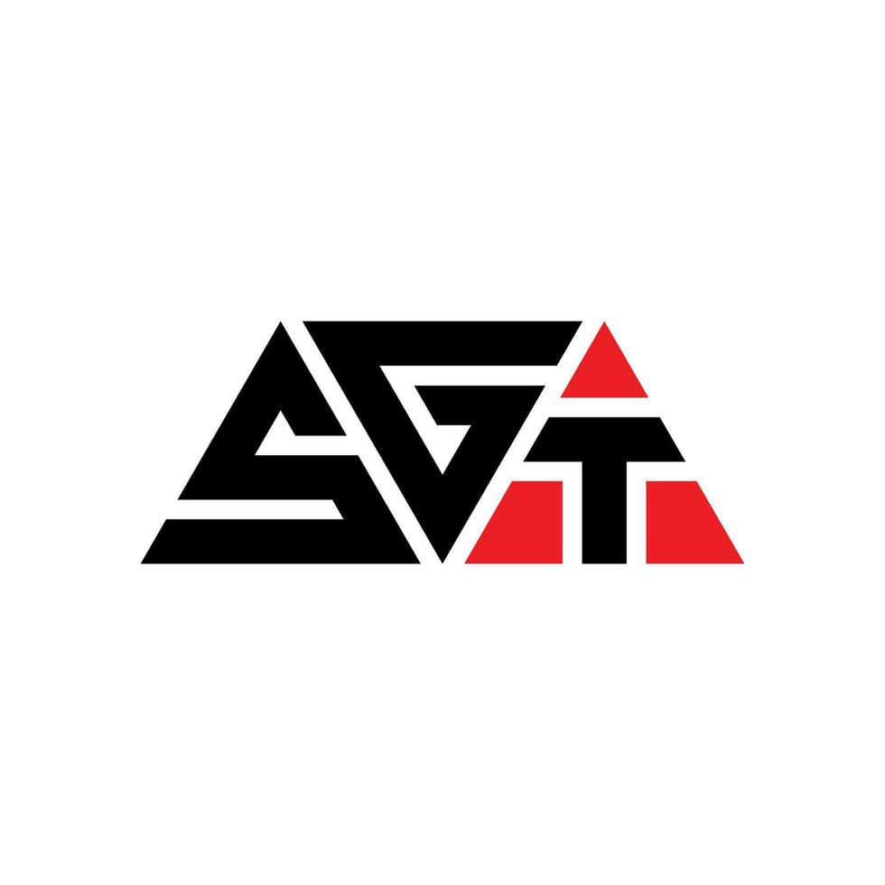 SGT triangle letter logo design with triangle shape. SGT triangle logo design monogram. SGT triangle vector logo template with red color. SGT triangular logo Simple, Elegant, and Luxurious Logo. SGT