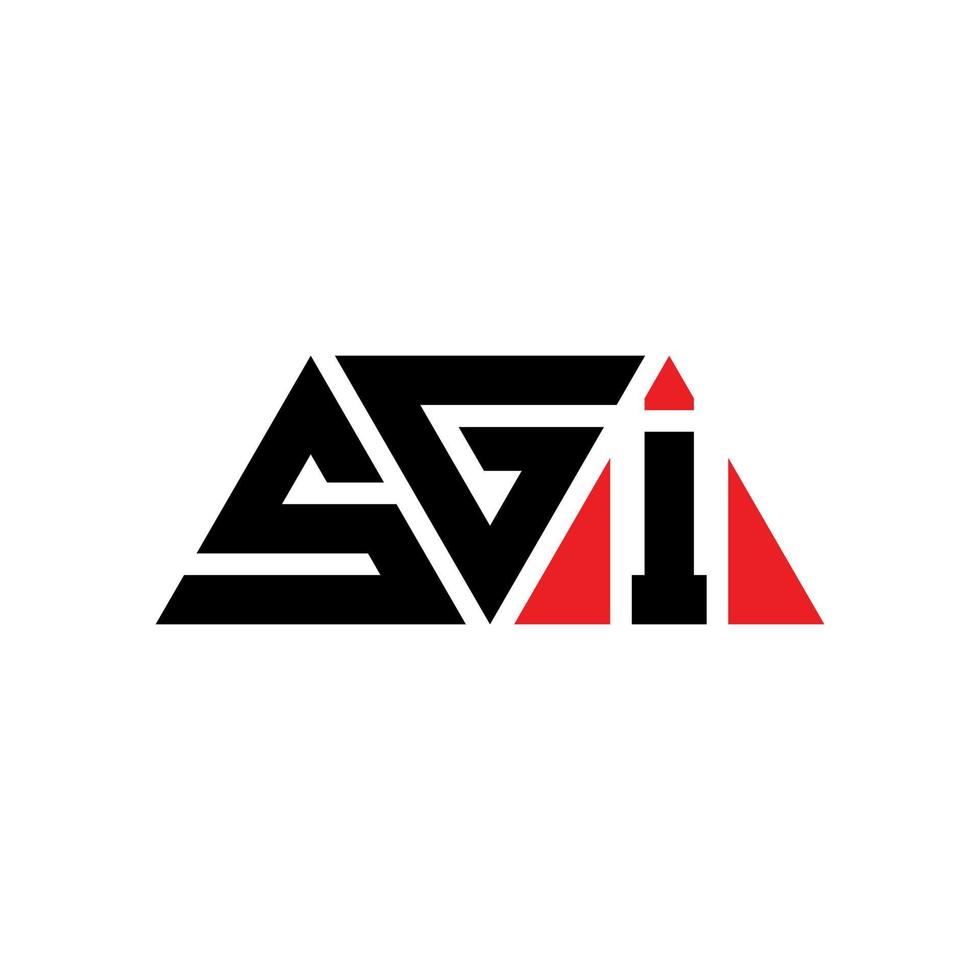 SGI triangle letter logo design with triangle shape. SGI triangle logo design monogram. SGI triangle vector logo template with red color. SGI triangular logo Simple, Elegant, and Luxurious Logo. SGI
