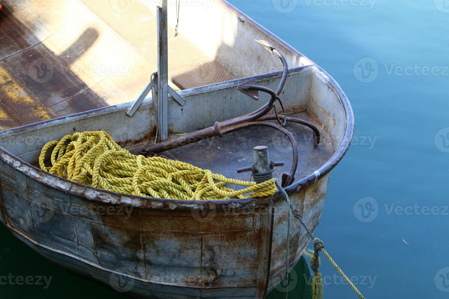 Berth on the seashore for mooring boats and yachts. photo