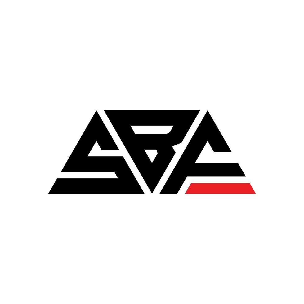 diseño de logotipo de letra de triángulo sbf con forma de triángulo. monograma de diseño de logotipo de triángulo sbf. plantilla de logotipo de vector de triángulo sbf con color rojo. logotipo triangular sbf logotipo simple, elegante y lujoso. sbf