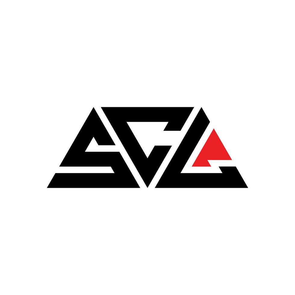 Diseño de logotipo de letra de triángulo scl con forma de triángulo. monograma de diseño de logotipo de triángulo scl. plantilla de logotipo de vector de triángulo scl con color rojo. logotipo triangular scl logotipo simple, elegante y lujoso. scl