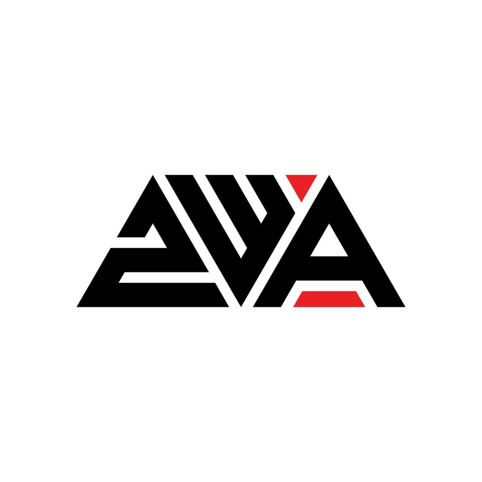 diseño del logotipo de la letra del triángulo zwa con forma de triángulo. monograma de diseño del logotipo del triángulo zwa. plantilla de logotipo de vector de triángulo zwa con color rojo. logotipo triangular zwa logotipo simple, elegante y lujoso. zwa