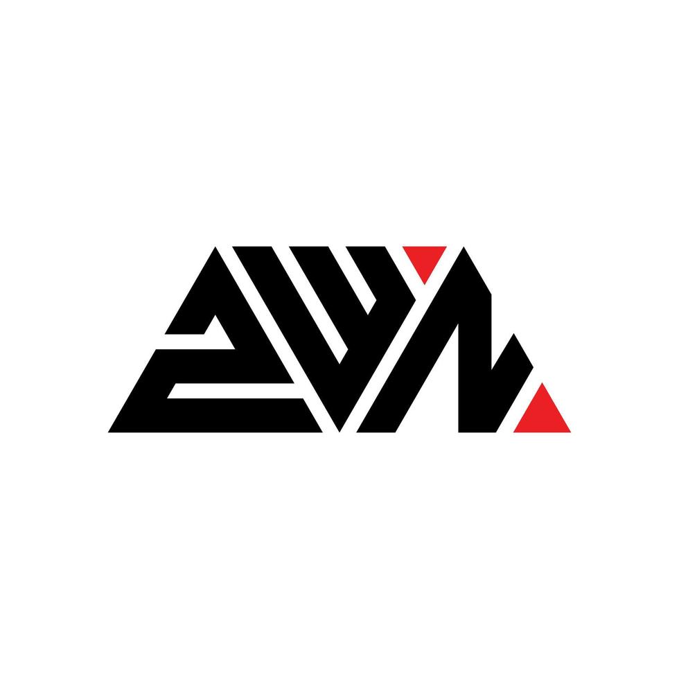 diseño de logotipo de letra de triángulo zwn con forma de triángulo. monograma de diseño del logotipo del triángulo zwn. plantilla de logotipo de vector de triángulo zwn con color rojo. logotipo triangular zwn logotipo simple, elegante y lujoso. zwn