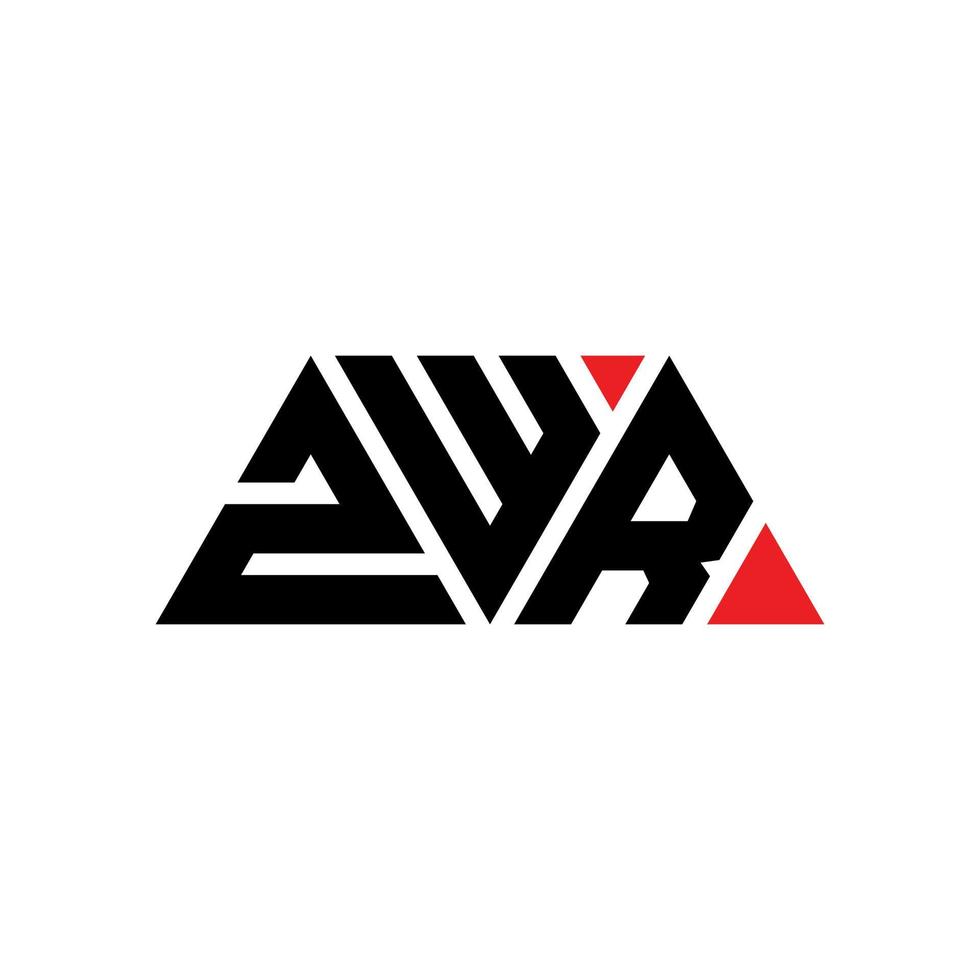 diseño de logotipo de letra triangular zwr con forma de triángulo. monograma de diseño del logotipo del triángulo zwr. plantilla de logotipo de vector de triángulo zwr con color rojo. logotipo triangular zwr logotipo simple, elegante y lujoso. zwr