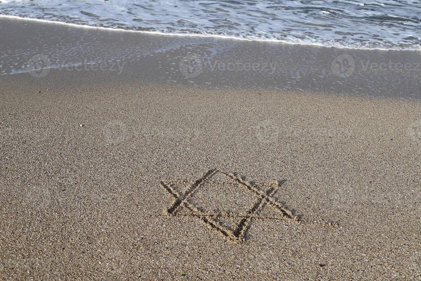 Sandy beach on the Mediterranean Sea. photo