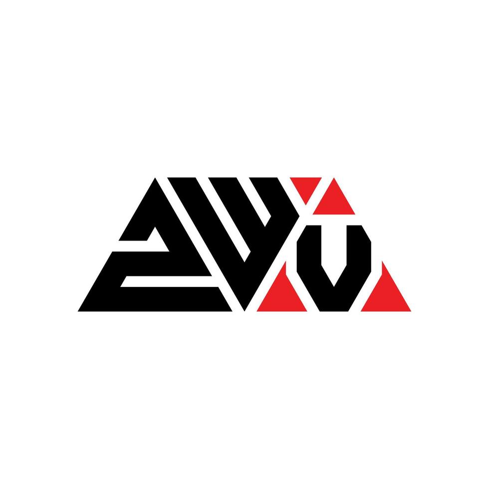 diseño de logotipo de letra triangular zwv con forma de triángulo. monograma de diseño del logotipo del triángulo zwv. plantilla de logotipo de vector de triángulo zwv con color rojo. logotipo triangular zwv logotipo simple, elegante y lujoso. zwv