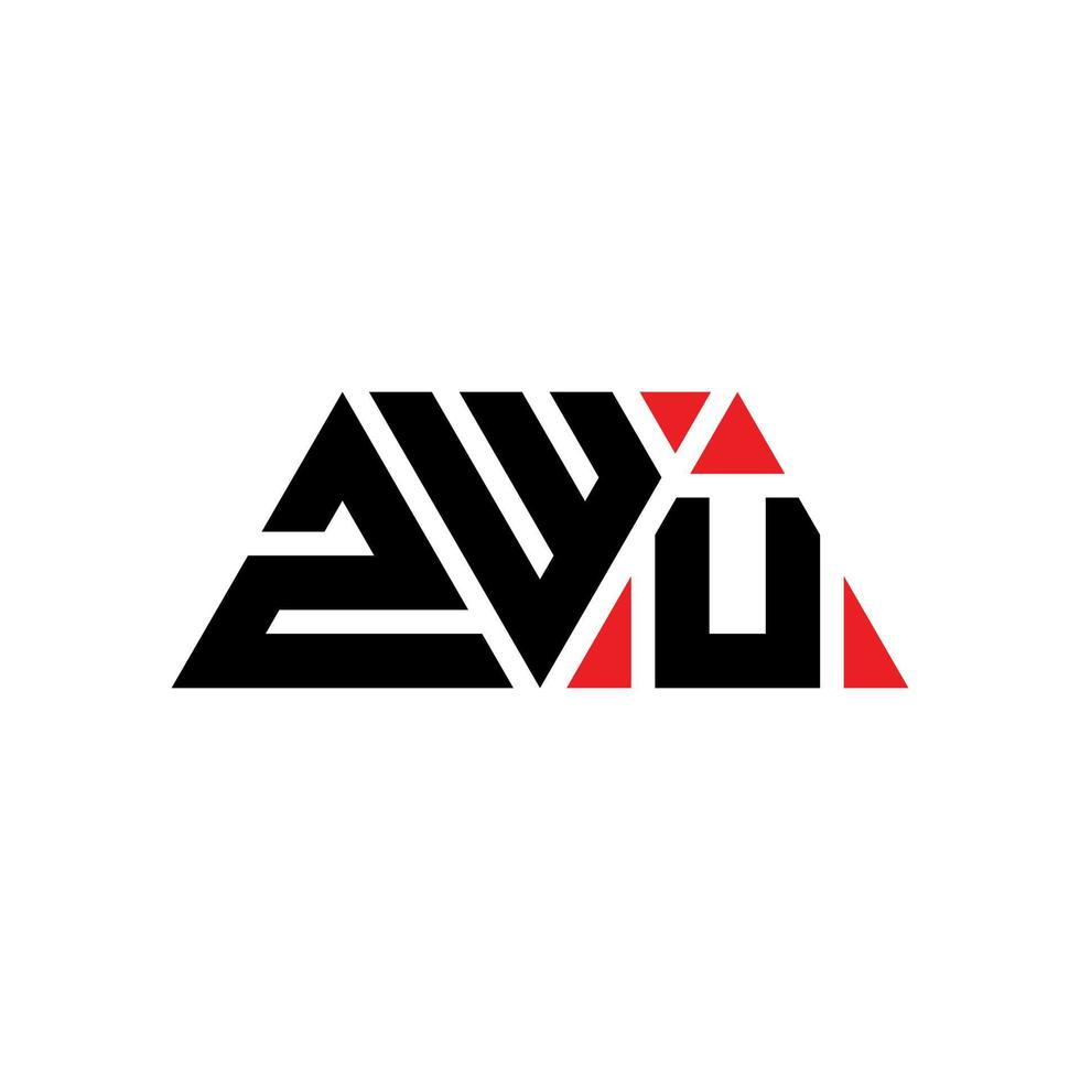 ZWU triangle letter logo design with triangle shape. ZWU triangle logo design monogram. ZWU triangle vector logo template with red color. ZWU triangular logo Simple, Elegant, and Luxurious Logo. ZWU