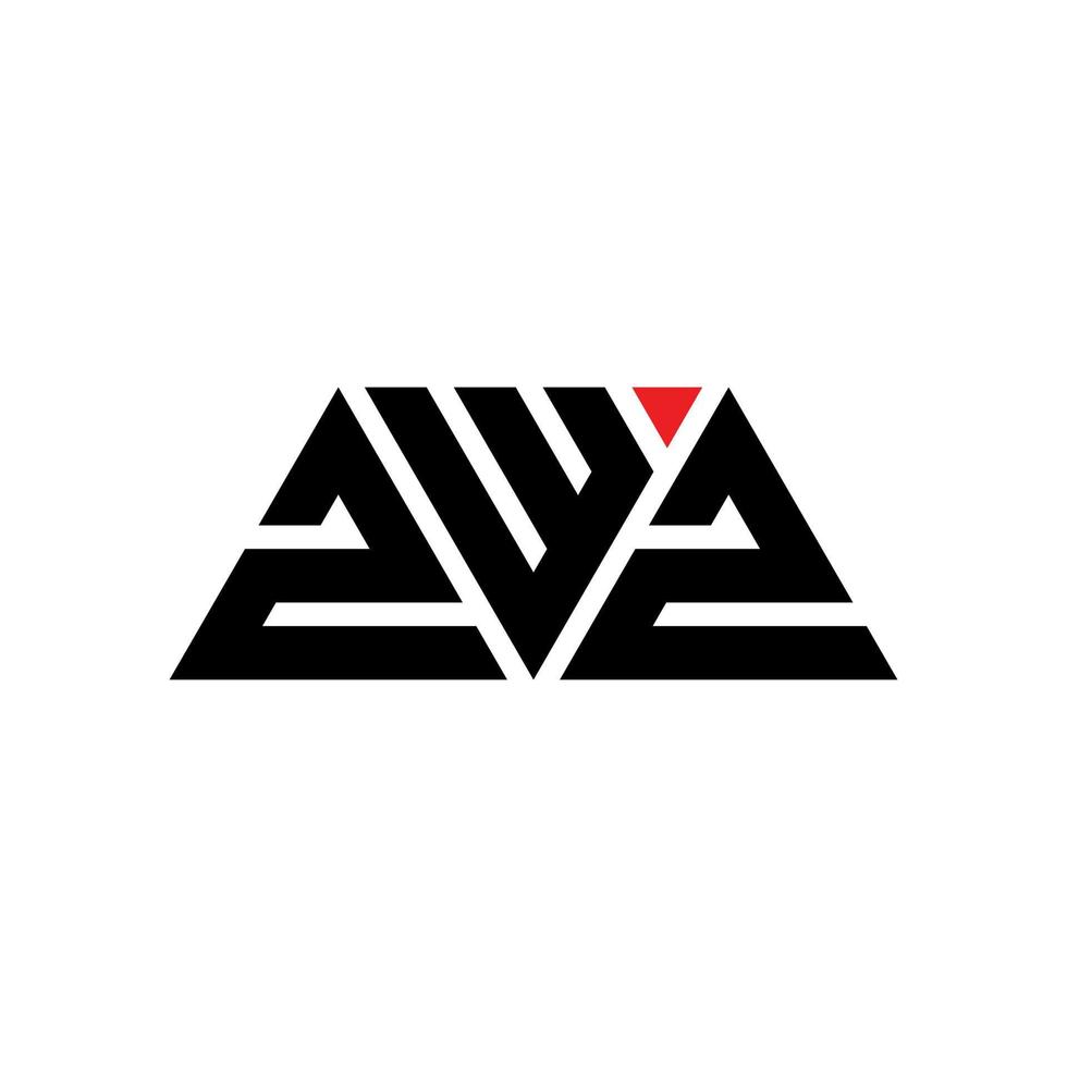 diseño de logotipo de letra triangular zwz con forma de triángulo. monograma de diseño del logotipo del triángulo zwz. plantilla de logotipo de vector de triángulo zwz con color rojo. logotipo triangular zwz logotipo simple, elegante y lujoso. zwz