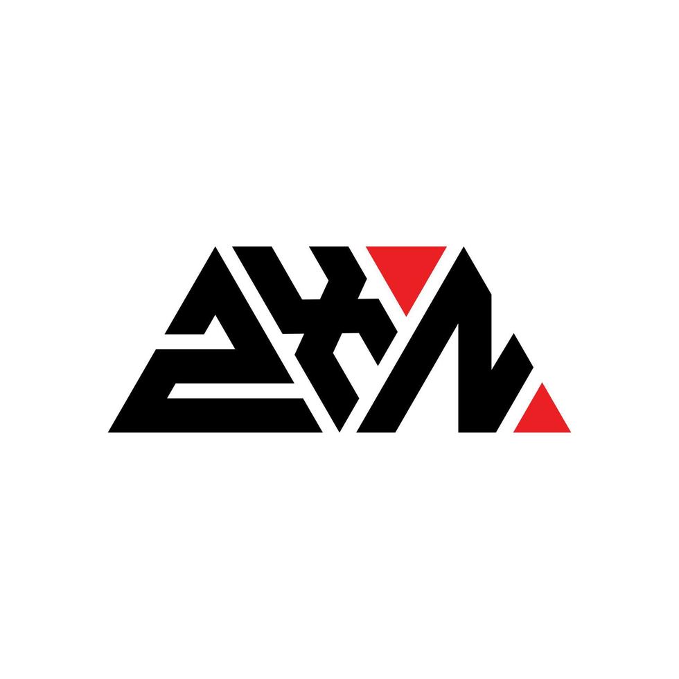 Diseño de logotipo de letra triangular zxn con forma de triángulo. monograma de diseño del logotipo del triángulo zxn. plantilla de logotipo de vector de triángulo zxn con color rojo. logotipo triangular zxn logotipo simple, elegante y lujoso. zxn