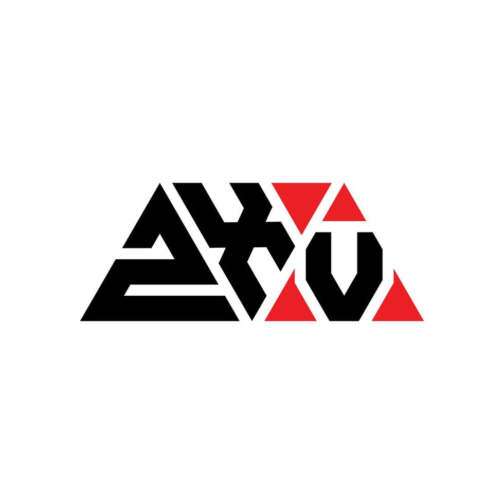 Diseño de logotipo de letra triangular zxv con forma de triángulo. monograma de diseño del logotipo del triángulo zxv. plantilla de logotipo de vector de triángulo zxv con color rojo. logotipo triangular zxv logotipo simple, elegante y lujoso. zxv