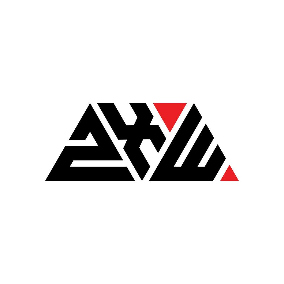 ZXW triangle letter logo design with triangle shape. ZXW triangle logo design monogram. ZXW triangle vector logo template with red color. ZXW triangular logo Simple, Elegant, and Luxurious Logo. ZXW