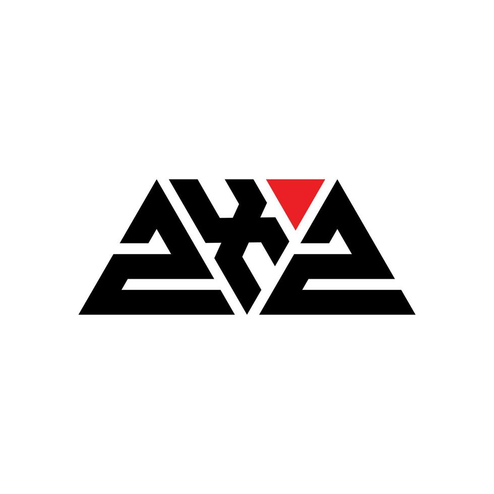 Diseño de logotipo de letra triangular zxz con forma de triángulo. monograma de diseño del logotipo del triángulo zxz. plantilla de logotipo de vector de triángulo zxz con color rojo. logotipo triangular zxz logotipo simple, elegante y lujoso. zxz