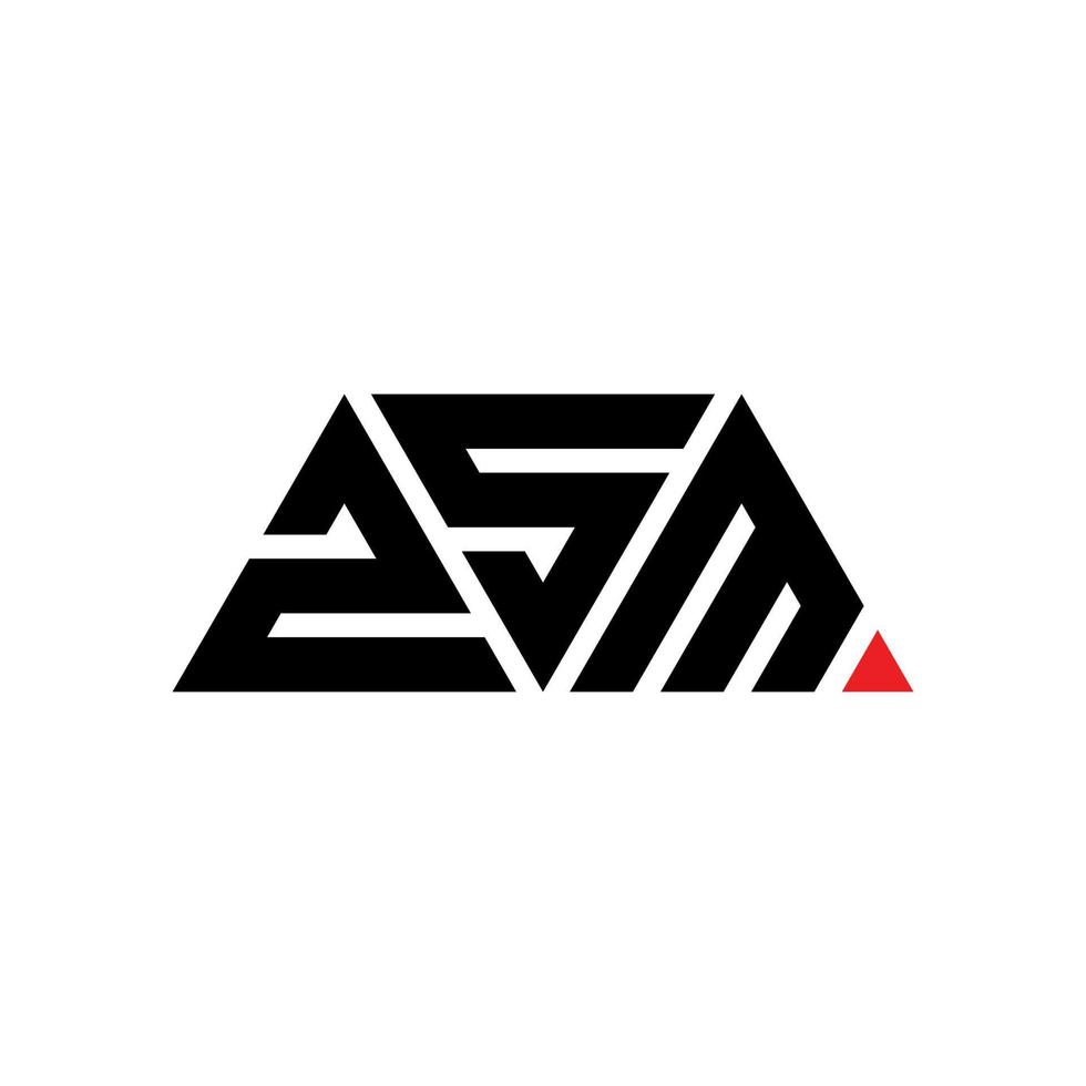 Diseño de logotipo de letra triangular zsm con forma de triángulo. monograma de diseño de logotipo de triángulo zsm. plantilla de logotipo de vector de triángulo zsm con color rojo. logotipo triangular zsm logotipo simple, elegante y lujoso. zsm