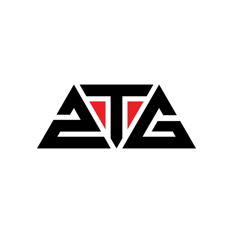 diseño de logotipo de letra triangular ztg con forma de triángulo. monograma de diseño de logotipo de triángulo ztg. plantilla de logotipo de vector de triángulo ztg con color rojo. logotipo triangular ztg logotipo simple, elegante y lujoso. ztg