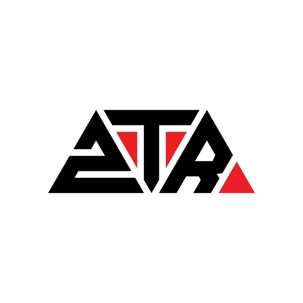 diseño de logotipo de letra triangular ztr con forma de triángulo. monograma de diseño del logotipo del triángulo ztr. plantilla de logotipo de vector de triángulo ztr con color rojo. logotipo triangular ztr logotipo simple, elegante y lujoso. ztr