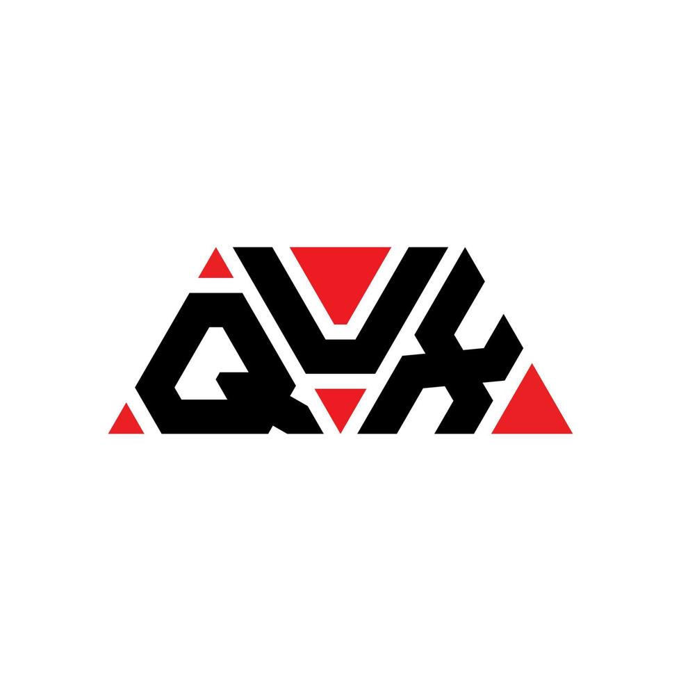diseño de logotipo de letra triangular qux con forma de triángulo. monograma de diseño de logotipo de triángulo qux. plantilla de logotipo de vector de triángulo qux con color rojo. logotipo triangular qux logotipo simple, elegante y lujoso. qux