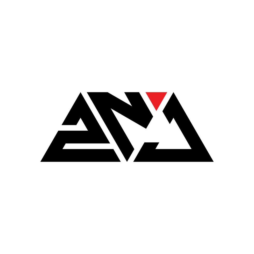 diseño de logotipo de letra triangular znj con forma de triángulo. monograma de diseño del logotipo del triángulo znj. plantilla de logotipo de vector de triángulo znj con color rojo. logotipo triangular znj logotipo simple, elegante y lujoso. znj