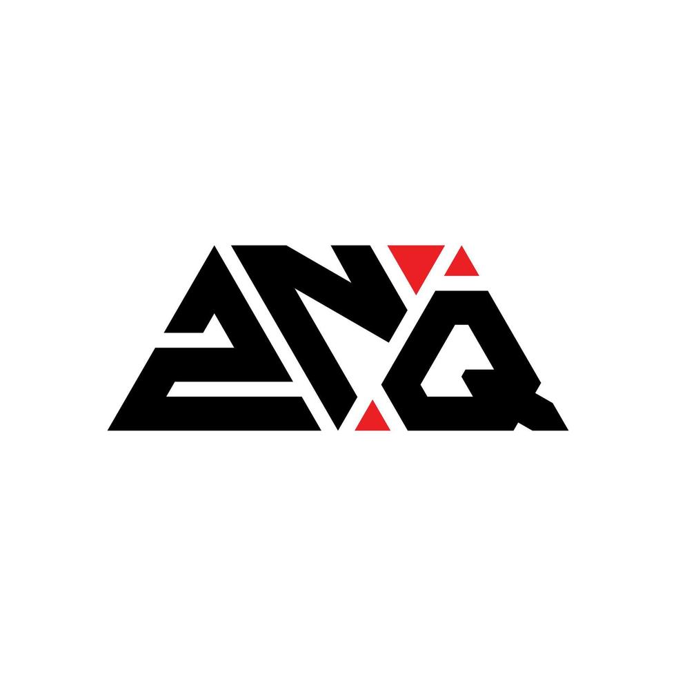 diseño de logotipo de letra triangular znq con forma de triángulo. monograma de diseño del logotipo del triángulo znq. plantilla de logotipo de vector de triángulo znq con color rojo. logotipo triangular znq logotipo simple, elegante y lujoso. znq