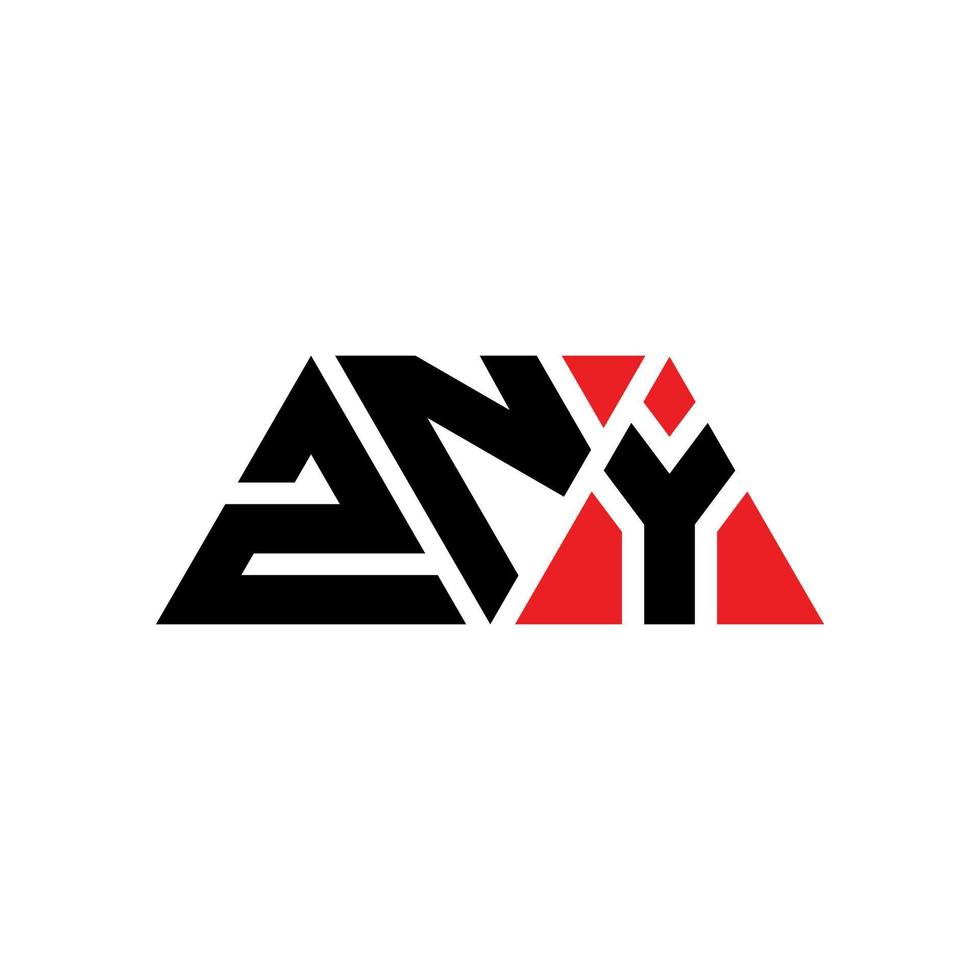 diseño de logotipo de letra de triángulo zny con forma de triángulo. monograma de diseño de logotipo de triángulo zny. plantilla de logotipo de vector de triángulo zny con color rojo. logotipo triangular zny logotipo simple, elegante y lujoso. zny