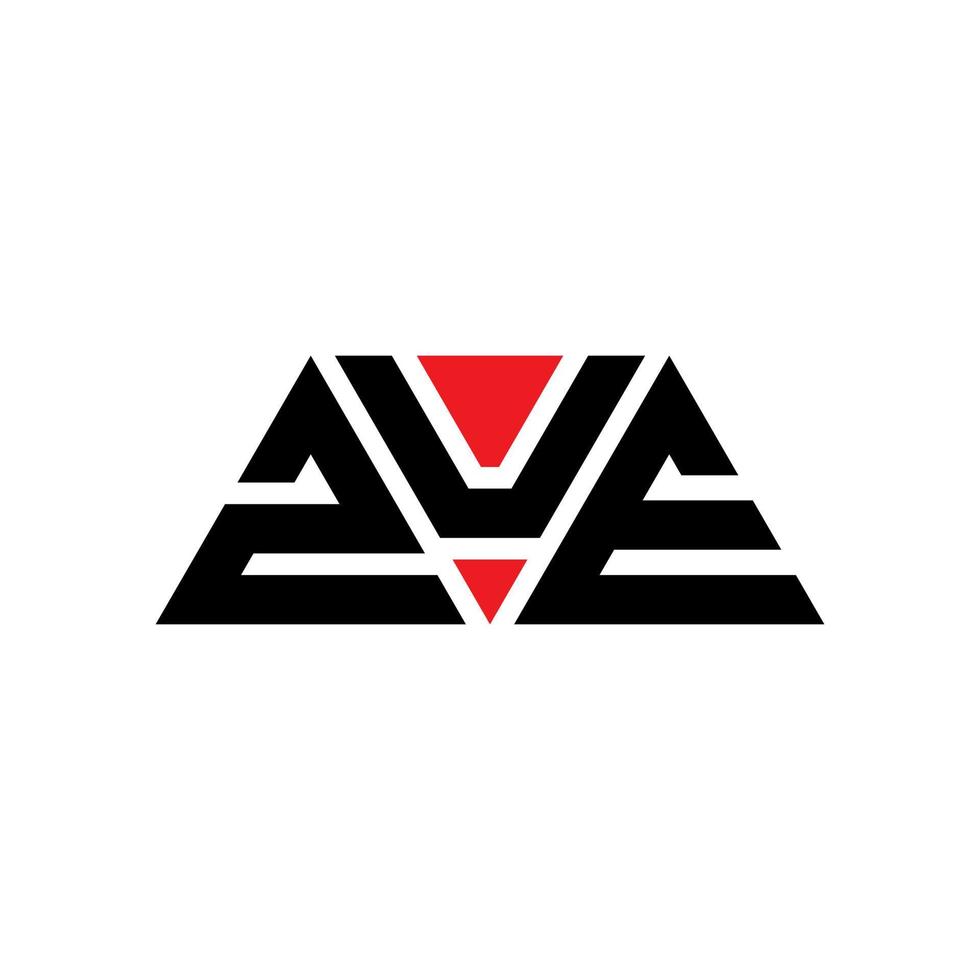 diseño de logotipo de letra de triángulo zue con forma de triángulo. monograma de diseño del logotipo del triángulo zue. plantilla de logotipo de vector de triángulo zue con color rojo. logo triangular zue logo simple, elegante y lujoso. zué