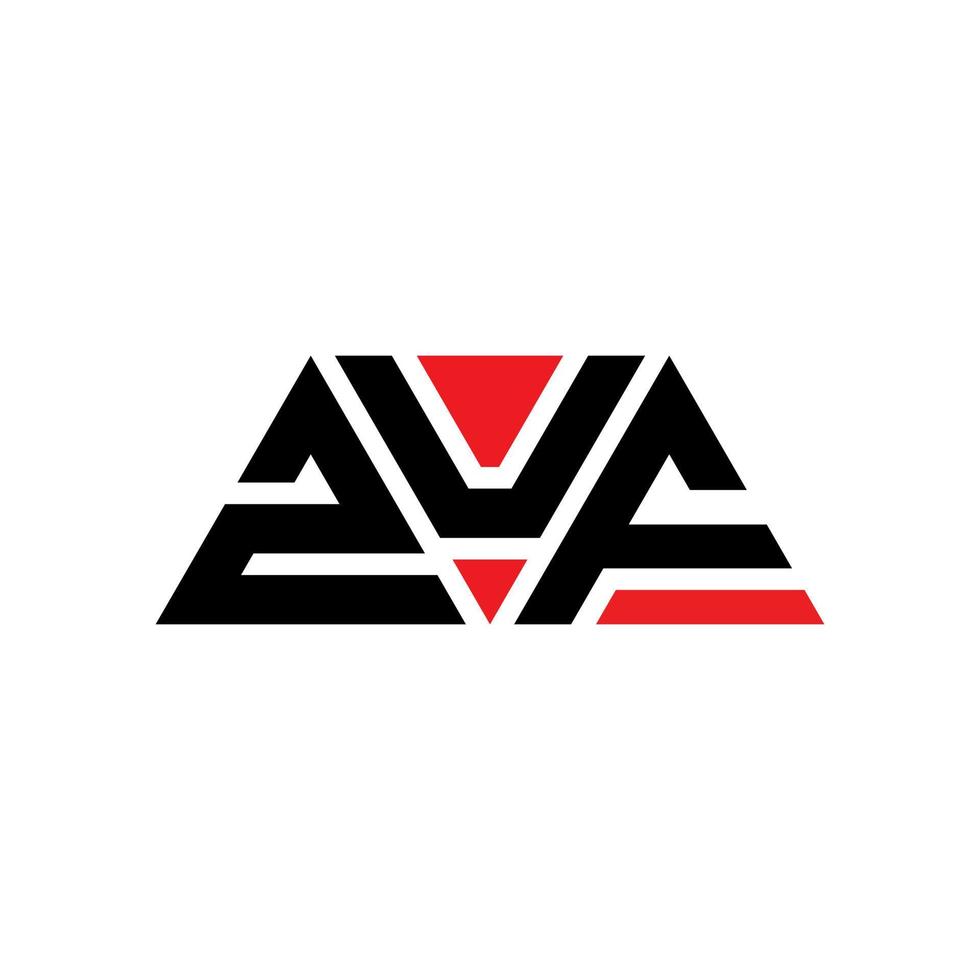 ZUF triangle letter logo design with triangle shape. ZUF triangle logo design monogram. ZUF triangle vector logo template with red color. ZUF triangular logo Simple, Elegant, and Luxurious Logo. ZUF