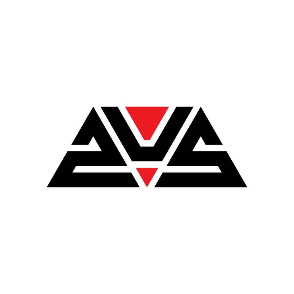 diseño del logotipo de la letra del triángulo zus con forma de triángulo. monograma de diseño del logotipo del triángulo zus. plantilla de logotipo de vector de triángulo zus con color rojo. logo triangular zus logo simple, elegante y lujoso. zus