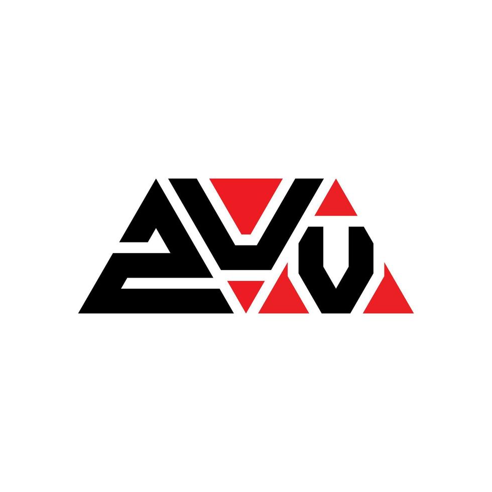 diseño de logotipo de letra triangular zuv con forma de triángulo. monograma de diseño del logotipo del triángulo zuv. plantilla de logotipo de vector de triángulo zuv con color rojo. logotipo triangular zuv logotipo simple, elegante y lujoso. zuv