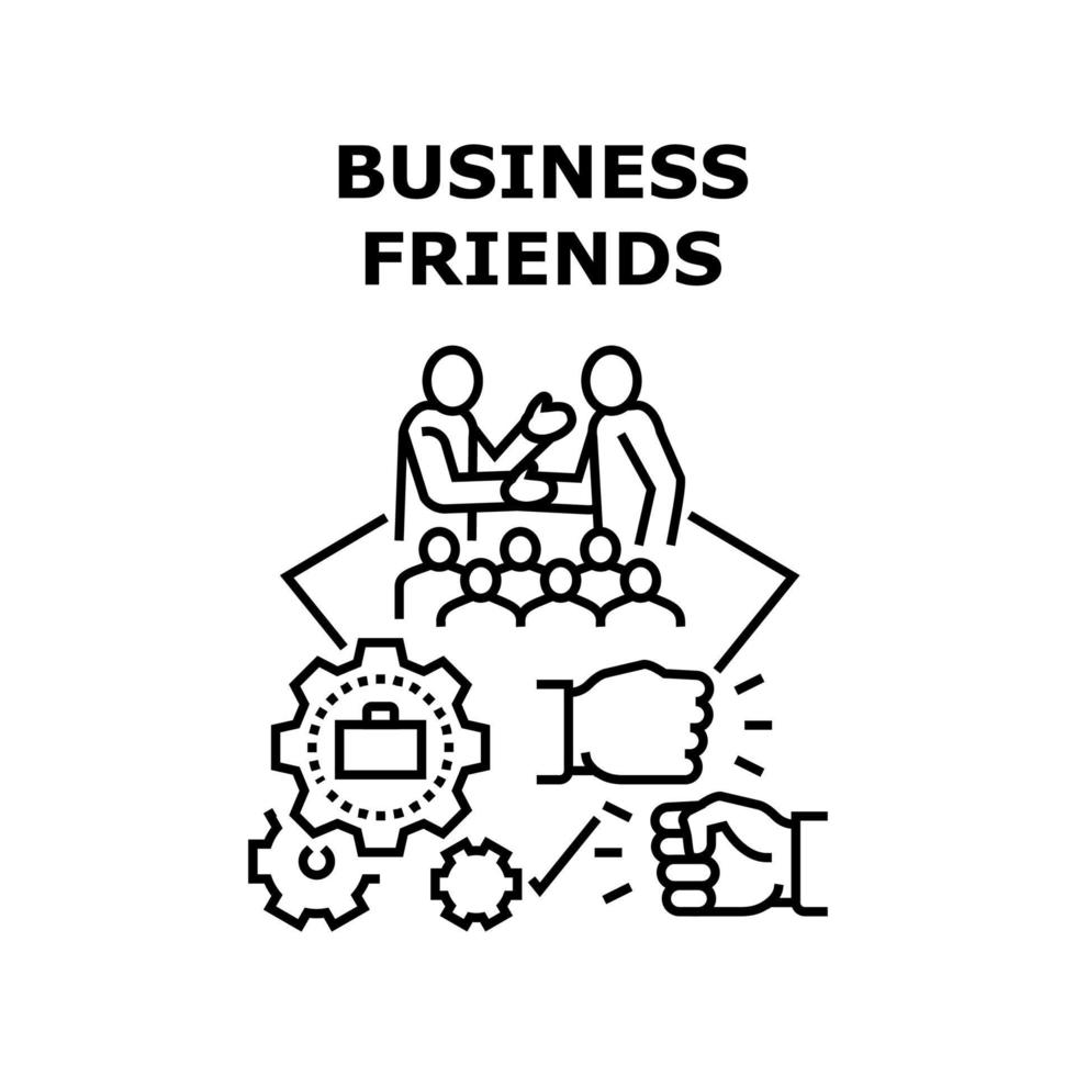amigos de negocios vector concepto negro ilustración