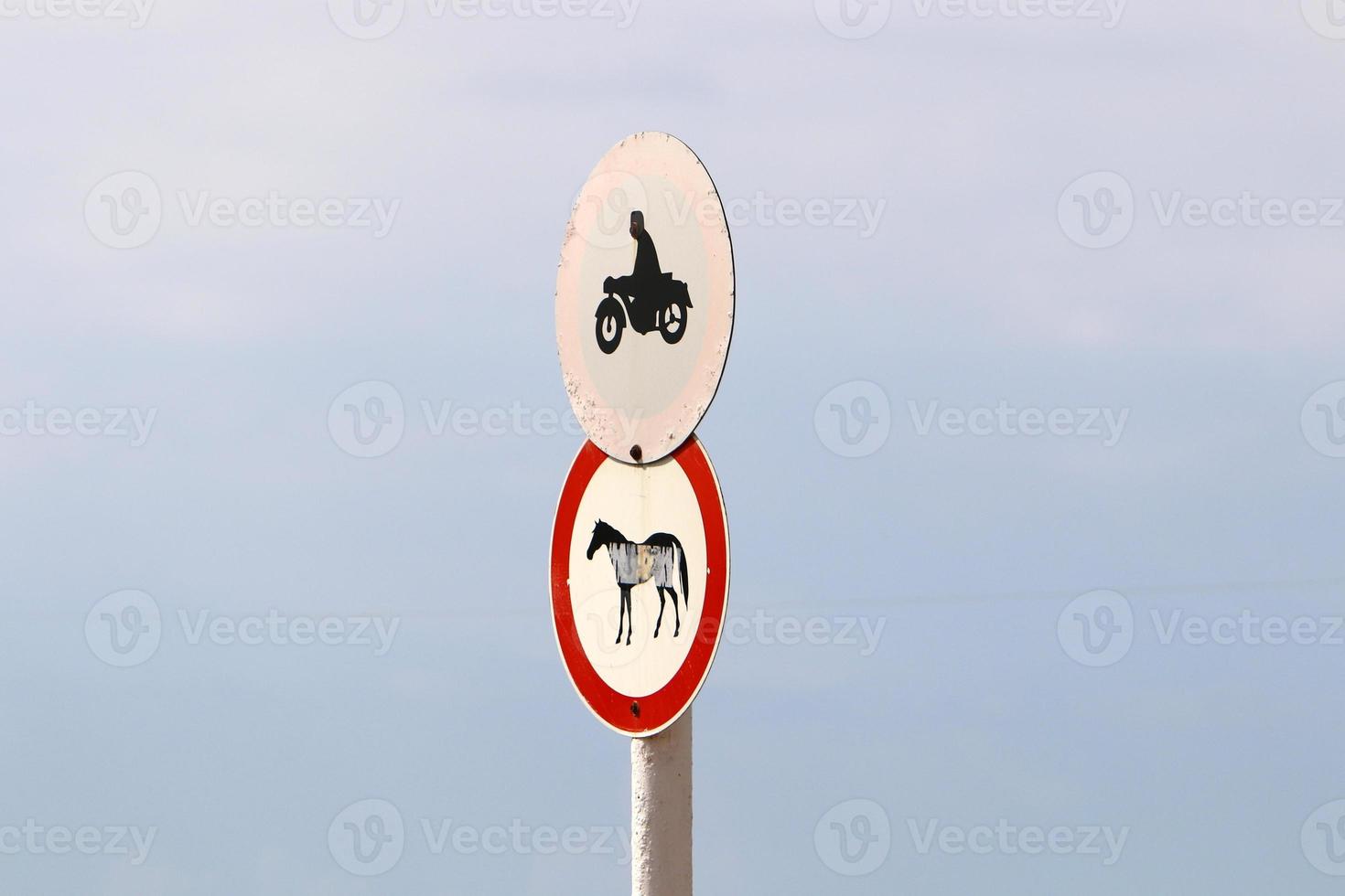 Road signs and signs in Israel. photo