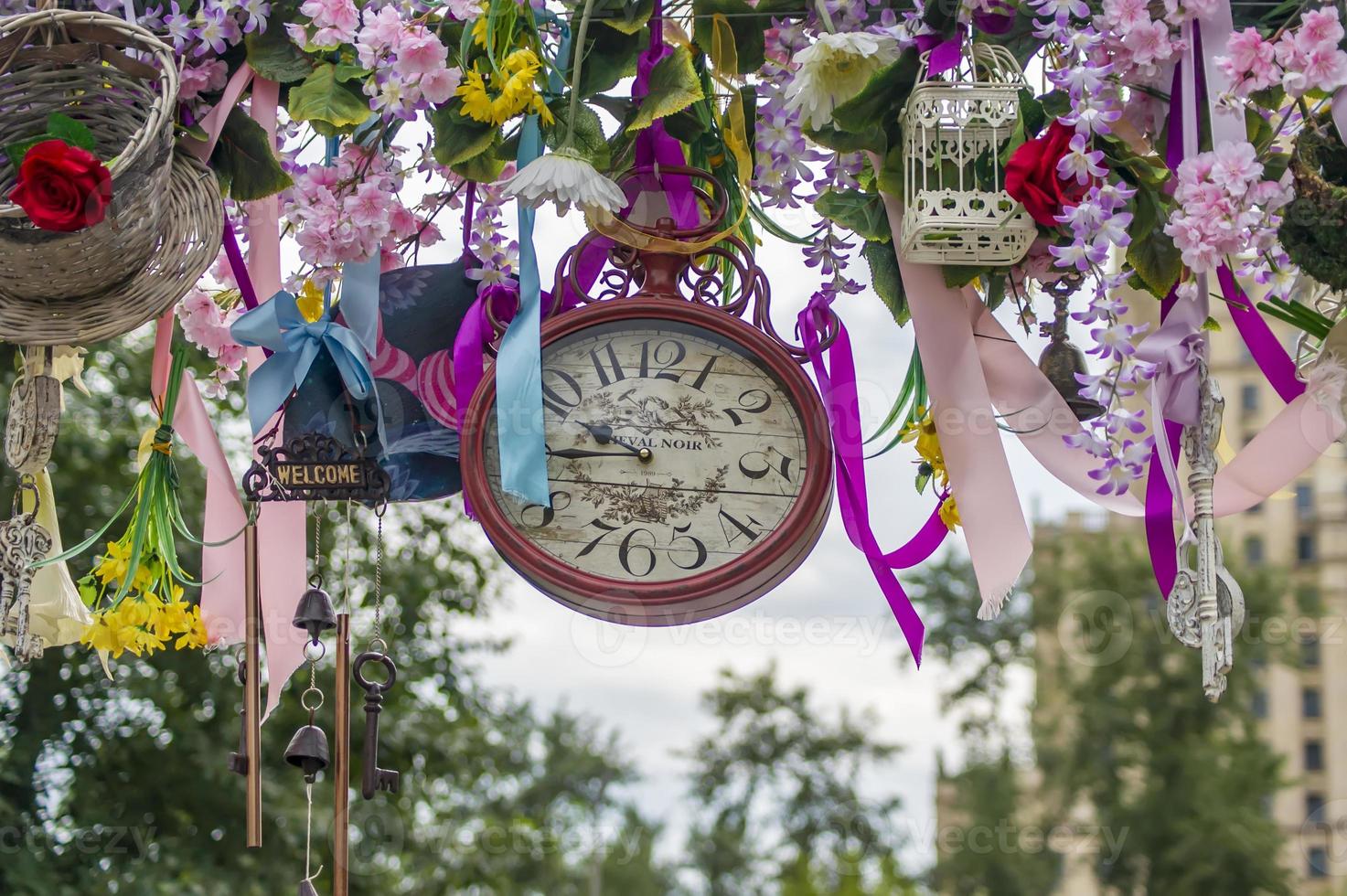 Wedding decoration. Alice in wonderland style. Arc decoration. photo